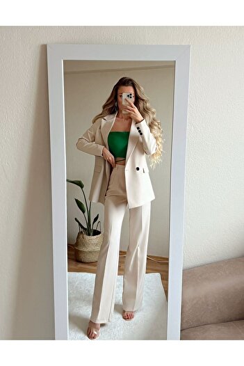 MOCCHI Four Seasons Atlas Fabric Palazzo Women's Suit