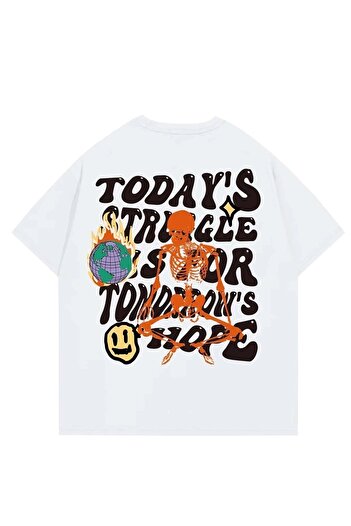 Mad&Calf Μπλουζάκι Unisex Today's Struggle με στάμπα Oversize