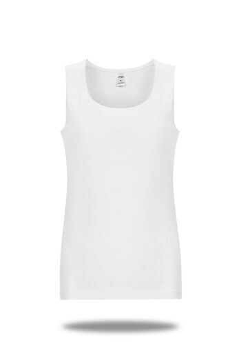 FSM1453 Women's White Strappy Undershirt, 2-Piece