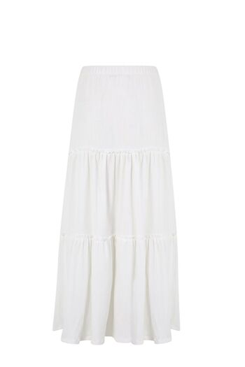 La Sarta White Rimini Long Skirt