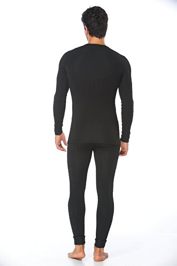 Tutku Ανδρικό Σετ Μαύρο Thermal Bottom Top