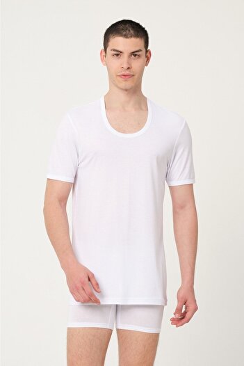 FSM1453 Men's Bamboo Cotton Short Sleeve Undershirt -437