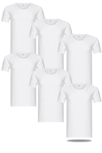 FSM1453 Men's Cotton Crew Neck Short Sleeve Undershirt 6-pack -409-(420)