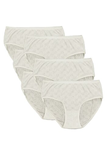 FSM1453 Women's Cotton Transfer Ribana Bato High Waist Slip Panties 6-Piece - 3001