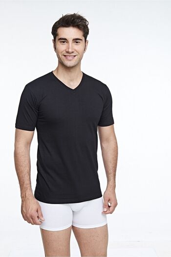 FSM1453 Men's Cotton V-neck Short Sleeve Undershirt 2-pack -412-(440)