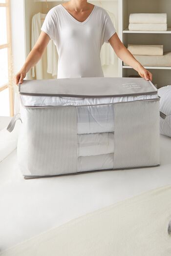 Ocean Home Textile Věci a věci s okny v mega velikosti Šedý pruhovaný polštář přikrývka na svetr 75x40x40