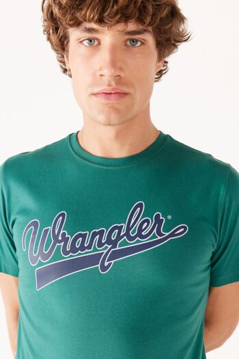WRANGLER Green Crew Neck 100% Cotton Regular Fit T-Shirt