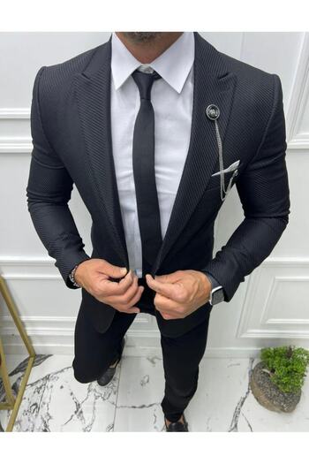 leonmen Italian Style Slim Fit Slim Fit Jacket Vest