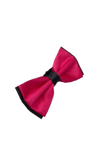 Brianze Fuchsia Satin Bow Tie - Black