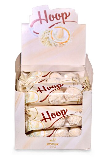 KONAK Hoop Gofret Tüm Badem Dolgulu Hindistan Cevizi Topları 12 Adet X 27 gr
