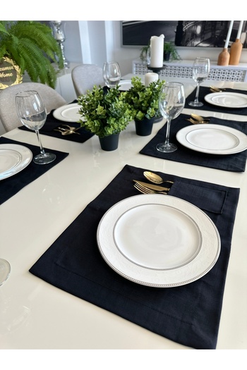 Decamor home 6 Pieces Black - American Serving with Spoon Holder Detail