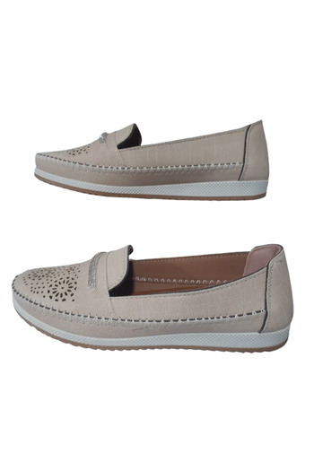 Ayzen Cream Stoned 4 Point Orthopedic Women's Ballerinas - Daily Stylish Ayznn65-02