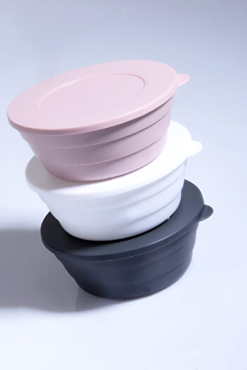 Porselen Diyarı 350 Ml Breakfast Plastic Storage Container - 3 Snack Bowls
