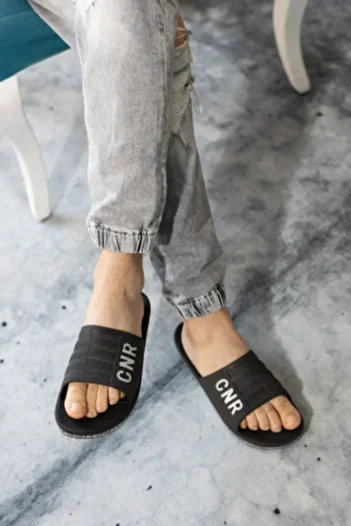 Modafırsat Unisex Μαύρη Brn Αντιολισθητική σόλα Παντόφλες Θαλασσινής Παραλίας Πισίνα Μπάνιου Εργασίας Παντόφλες Καθημερινές