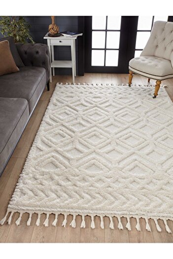 venucci home & living Ariana Bukleli Yumuşak Peluş Post Shaggy Çocuk Odası Oturma Odası Salon Mutfak Halısı