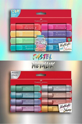 Faber Castell 8 Metallic 8 Pastel Highlighter Set (BOXED)