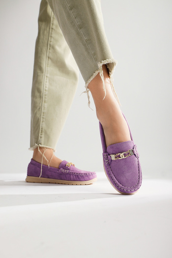 Modagon Lilac Suede and Buckle Detailed Irekka Casual Shoes