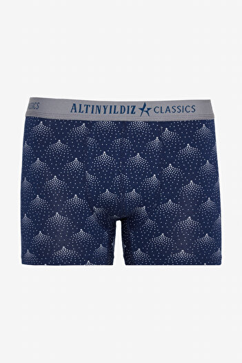 ALTINYILDIZ CLASSICS Ανδρικό Premium βαμβακερό μπλε-γκρι Standard Fit με μοτίβο εύκαμπτο πακέτο μπόξερ 2 τεμαχίων