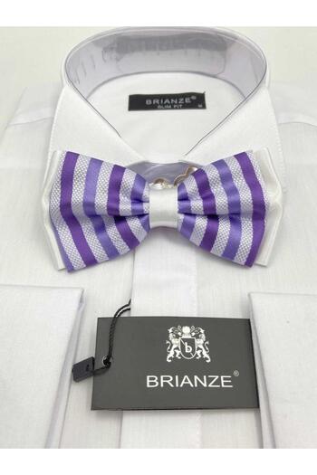 Brianze Σχέδιο λιλά ριγέ με παπιγιόν