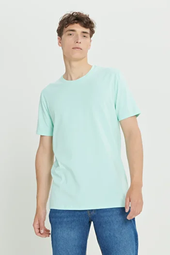 ALTINYILDIZ CLASSICS Men's Slim Fit Mint 360 Degree Crew Neck T-shirt