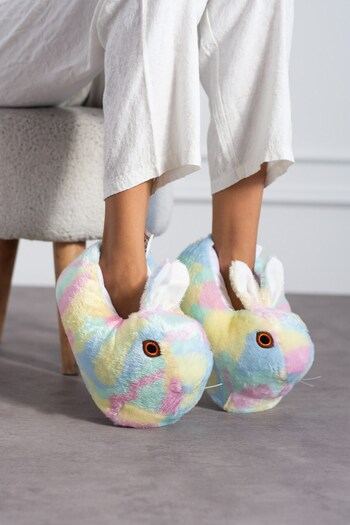 AlbiShoes Women's Home Boots - Rabbit Animal Figure Plush Slippers, Light Noise-proof Sole (30-40)