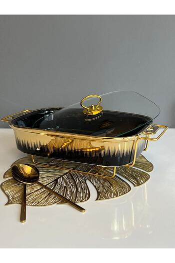 ROSSEV Black Gold Heated Rectangular Pot Large