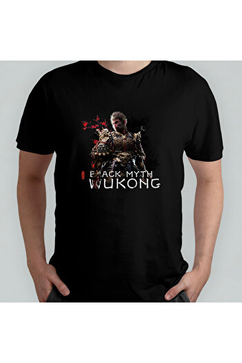 Pixxa Μπλουζάκι Wukong Myth Black Crew Neck 100% βαμβακερό - 1