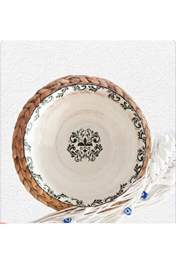 Ganita home 25 cm Ceramic Salad Bowl - Traditional Floral Antique Style