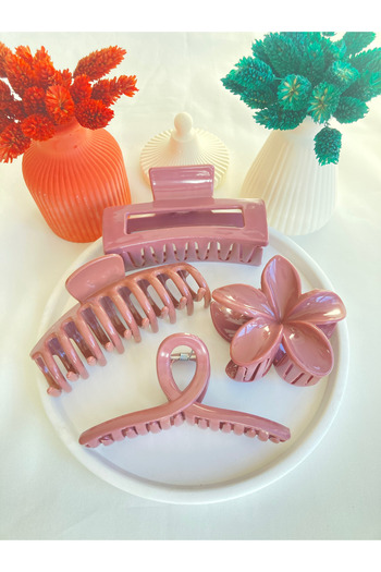 PREGIO Women's 4-Piece Large Size Xl Rake-Square-Lotus-Bow Imported A-Quality Latch Buckle Set