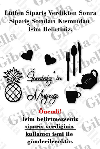 Müptedi İsme Özel Kişiye Özel Mutfak Süsü İsim Yazılı Ahşap Mutfak Dekorasyon Ürünü Tablo Yazı
