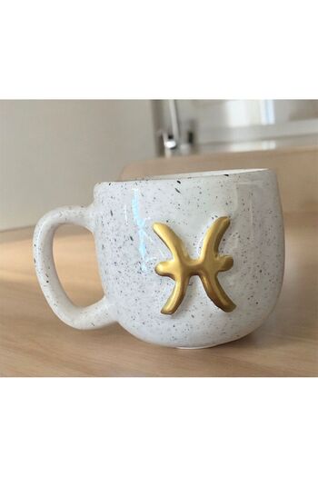 vira shop Stylish Design - Ceramic Pisces Mug 200 Ml Handmade