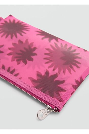 MANGO Woman Cosmetic Bag Transparent with Pattern