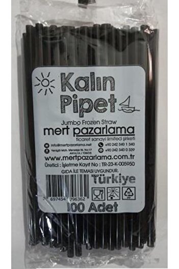 Mert Frozen Pipet Siyah 7 Mm 22 Cm Pk:100'lü