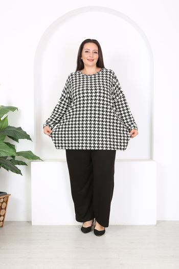 XL Modam Plus Size Side Slit Tunic and Trousers Set