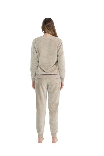 U.S. Polo Assn. U.S. Polo Assn. Set pijama de damă bej cu gât rotund