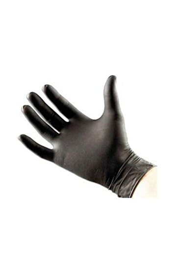 Bimel Black Nitrile Powder-Free Examination Gloves Size L Food Suitable Work Gloves
