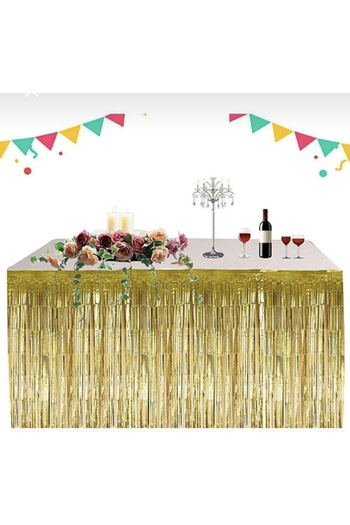 Yogi parti Yellow Fringed Table Skirt Edge Fundus
