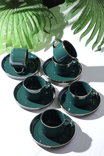 AROW Pink and More TR-3079 - 12 Piece Porcelain Coffee Cup Set for 6 People