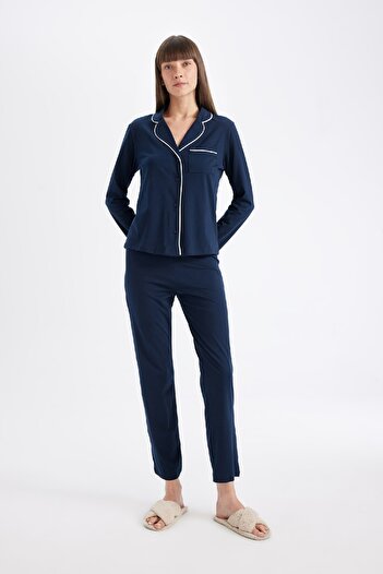DeFacto Be in Love Basic Plain Long Sleeve - Upper Waist Elastic Lower D4599Ax24Au