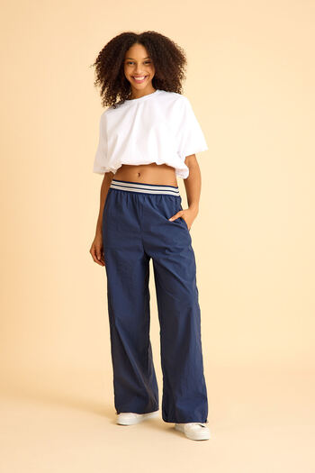 Joshs Palazzo Women's Parachute Pants with Pockets and Adjustable Legs
