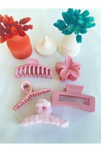 PREGIO 5-Piece Lotus-bow-rectangular-plush-harrow Knob Buckle Set