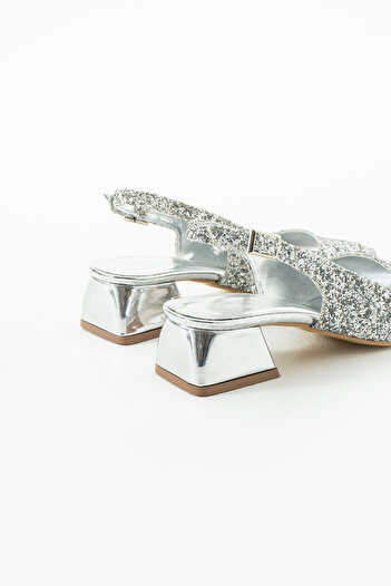 DUXAL SHOES London - Open Back Heeled Shoes with Glass Crumb Detail