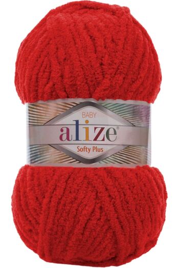 Alize Κωδικός χρώματος Softy Plus Hand Knitting Yarn:56-κόκκινο