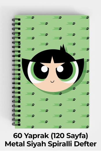 Anime Marketi Powerpuff Girls Buttercup Temalı A5 Spiralli Sert Kapak Defter 120 Yaprak