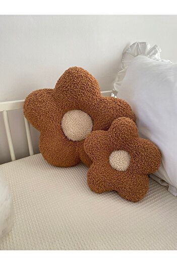 minibellababy Double Flower Pillow Cinnamon Flower Beige Medium Scandinavian Decor