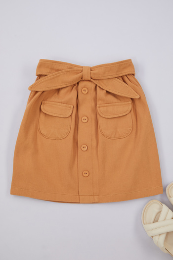 TRENDYOLKIDS Camel egyenes pamut szoknya - TKDAW25ET00003