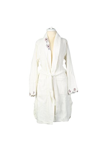Marie Claire Paris Fiorella Micro Women's Single Bathrobe Off White S-M