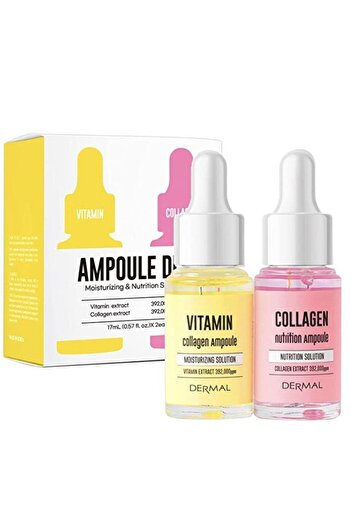 Dermal 2'li Yaşlanma Karşıtı Serum Set Elastikiyet Canlılık ve Parlaklık Vitamin Kolajen
