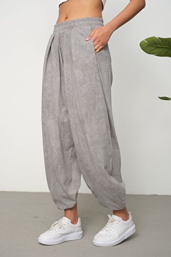 LİVE SPORT Acid Washed Women's Cupra Carrot Leg Shalwar - Pocketed