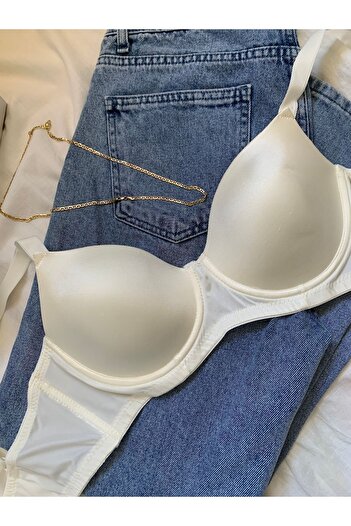 ROZENİN LINGERIE Ecru Plus Size Supportless Empty C Cup Bra